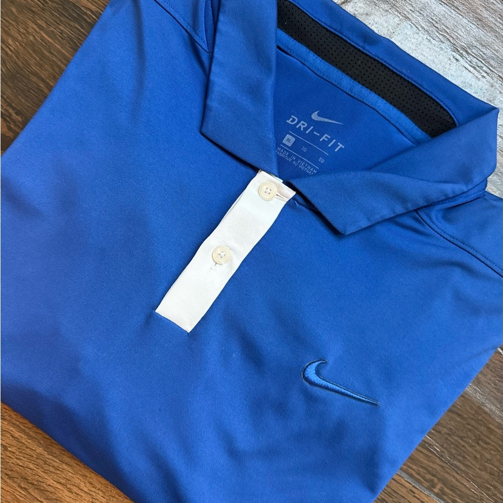 Nike Dri-FIT Golf Polo Mens XL Royal Blue Performance Athletic Shirt